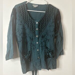 Deep Teal Button-Down Shirt